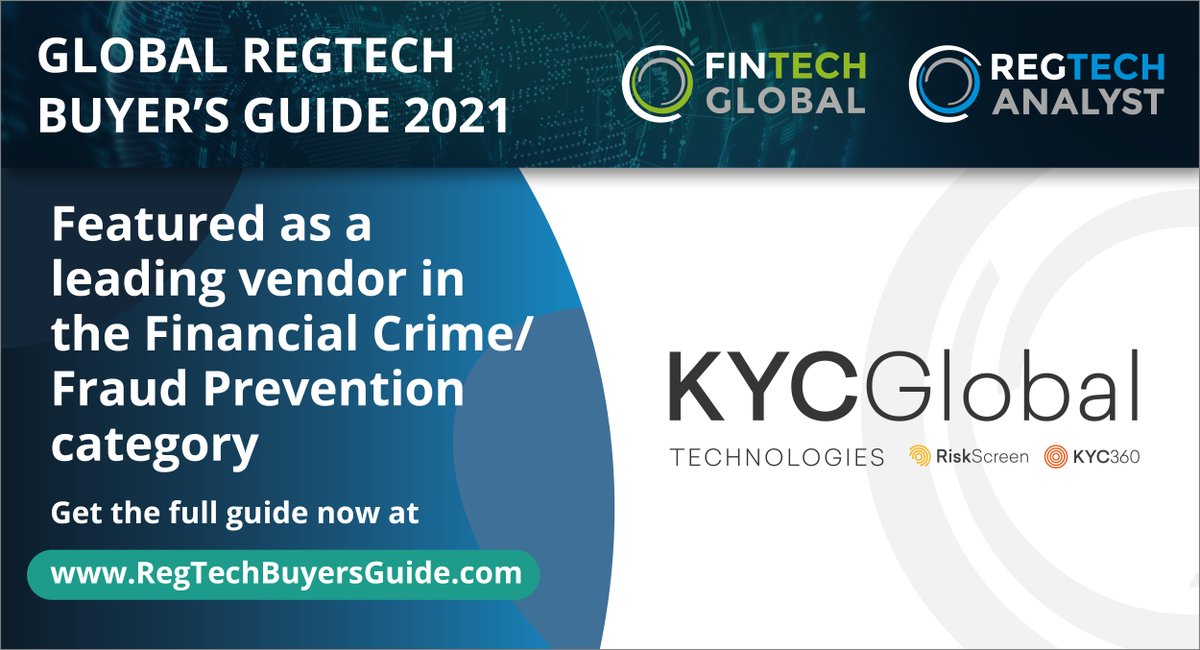 Fintech_Global's tweet image. Delighted to announce KYC Global features as a leading vendor in our new RegTech Buyer&apos;s Guide. 

fintech.global/regtechbuyersg… 

#RegTechBuyersGuide 

#RegTech #FinTech