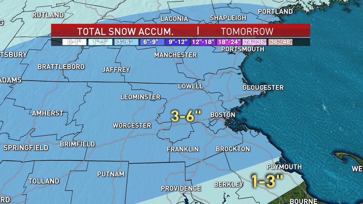 PeteNBCBoston's tweet photo. Storm tomorrow shouldn't pull any punches. Starts 7-9am, finishes 6-7pm https://t.co/lazqAYqPmG