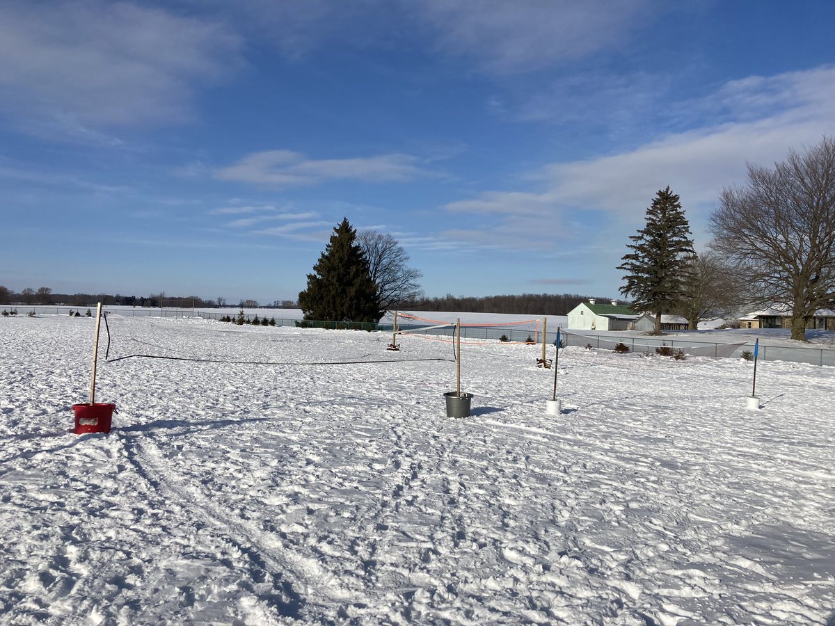 Snow volleyball courts are ready!!!  Stars get ready to play! <a href="/OxbowPS/">Oxbow School</a>