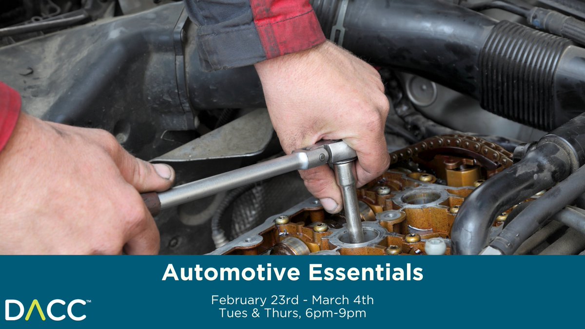 Parents of young drivers - DACC is offering a 4-session course in the evenings about the basics of car ownership &amp; maintenance. Tune-ups, changing tires and oil, knowing what all of those warning signals on the dash are for, and much more. dacc.axstudent.com/#/category/B5/…