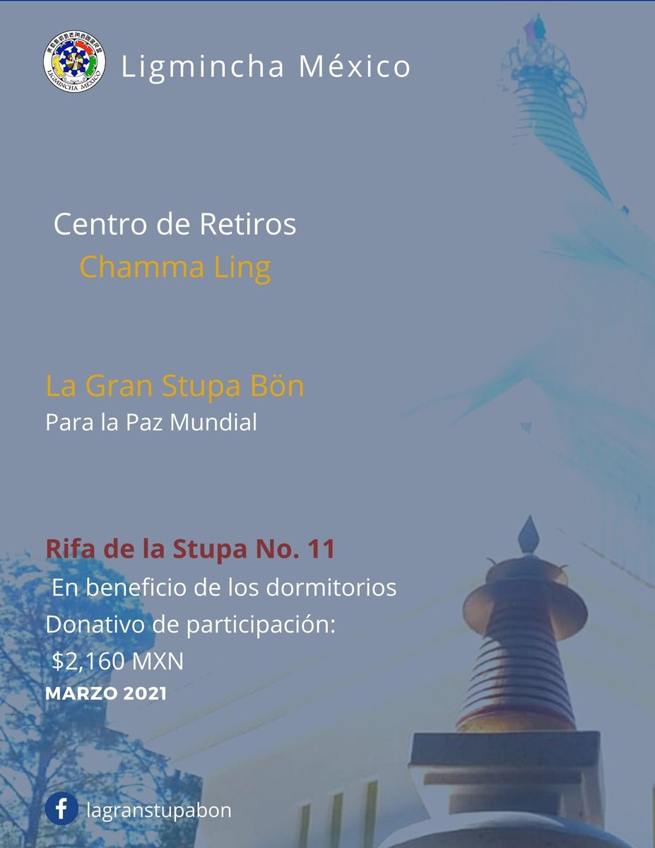 LigminchaMexico's tweet photo. Ligmincha Mexico Rifa Stupa 11 - https://t.co/YrOnTwHp2P https://t.co/uwwQCwPQFL