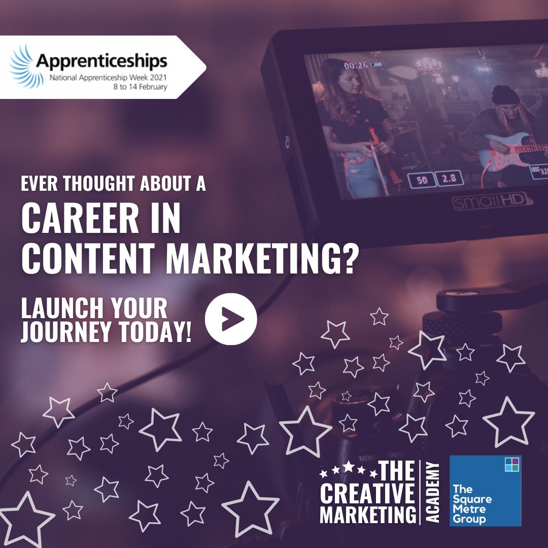 TheSquareMetre's tweet image. Enquire today about our Junior Content Producer apprenticeship at The Creative Marketing Academy. It&apos;s our exciting new subsidiary!

Express your creative side by producing unique, original content day-in, day-out! 🚀

#NAW2021 #buildthefuture #apprenticeships #marketing