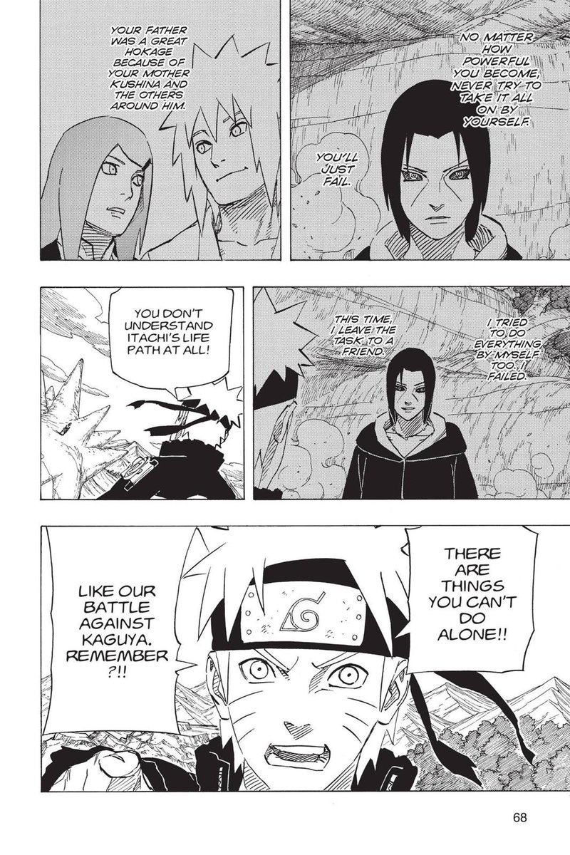 Doing everything yourself will only lead you down a path obsessed with obtaining power. Also the people you care about are the ones who help you become strong, if your forsake those bonds and forget them during your journey, you risk becoming just like Madara.