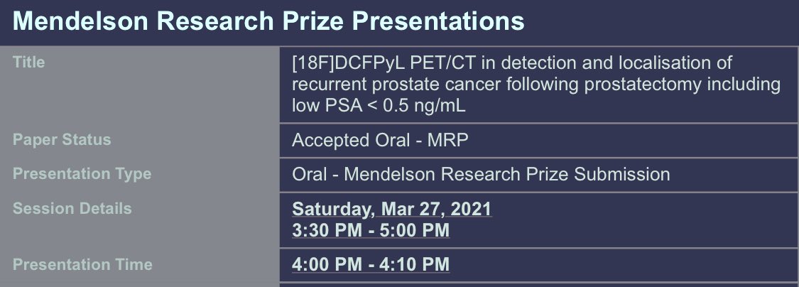Excited to be #presenting our #research on #18FDCFPyL in recurrent #prostate #cancer at #ARGANZ2021! Another big step towards improving patient outcomes. <a href="/arganz_online/">ARGANZ</a> <a href="/urotoday/">UroToday.com</a>