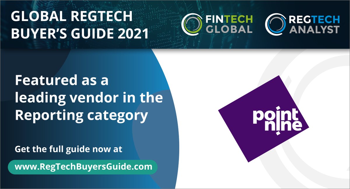 Fintech_Global's tweet image. Delighted to announce Point Nine features as a leading vendor in our new RegTech Buyer&apos;s Guide. 

fintech.global/regtechbuyersg… 

#RegTechBuyersGuide