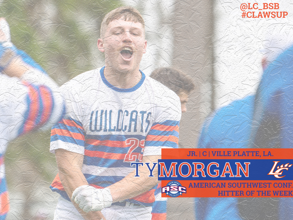 LCU_bsb's tweet image. Congrats to catcher Ty Morgan for being named the @ASC_sports Hitter of the Week!! #ClawsUp @d3baseball