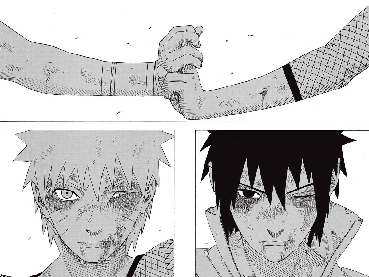 Sasuke would finally find someone who understood and acknowledged his pain by communicating thru conflict to surpass each other.