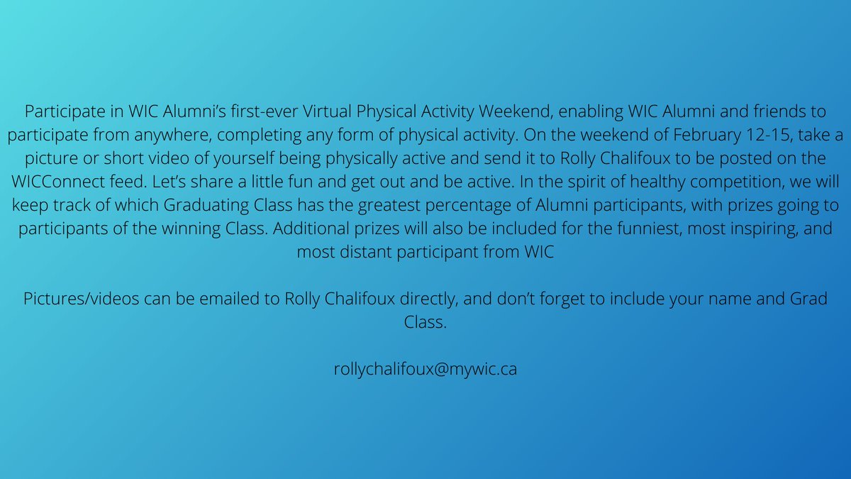 WICAlumni's tweet image. Who is ready to join us?