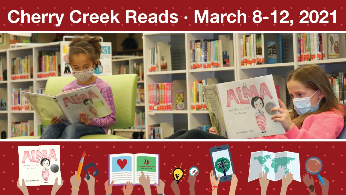 Get ready to read! Cherry Creek Reads is coming, March 8-12! #CherryCreekReads #CCSDK12