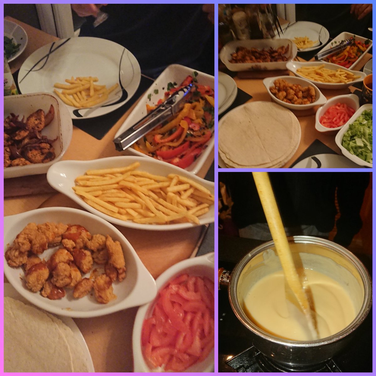 EmmaCon44202775's tweet photo. @sirius_north #SAN#NoLimits#SANpledgechallenge. Ethan made homemade chicken fajita (Jamie Oliver) with roasted peppers, spicy Bbq chicken, salad, wraps and semolina for pudding https://t.co/ZdmpOJ3Cvk