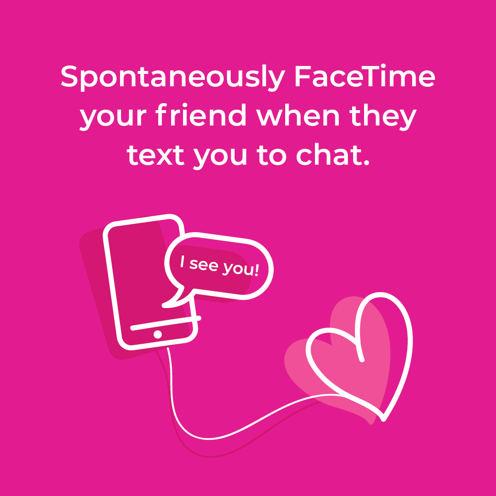 Sometimes a call is worth 1,000 texts... ✨Surprise a friend with a FaceTime instead of a text to show them that you care. Join #SaskTel in the kindness movement. 
#BeKindOnline #KindnessIsCool #PinkShirtDay