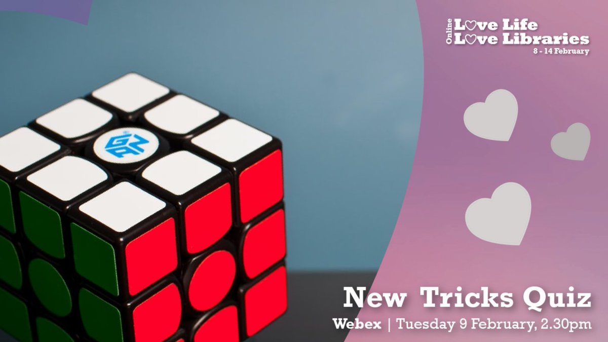 LibrariesNL's tweet photo. Don't forget to sign up for our #LoveLifeLoveLibraries New Tricks Quiz event which takes place tomorrow at 2.30pm on Webex. You need to sign up in order to receive your Webex invite. Full details on how to are shown in our Facebook event.

https://t.co/yOSy3SmvOy https://t.co/EizppQSW77