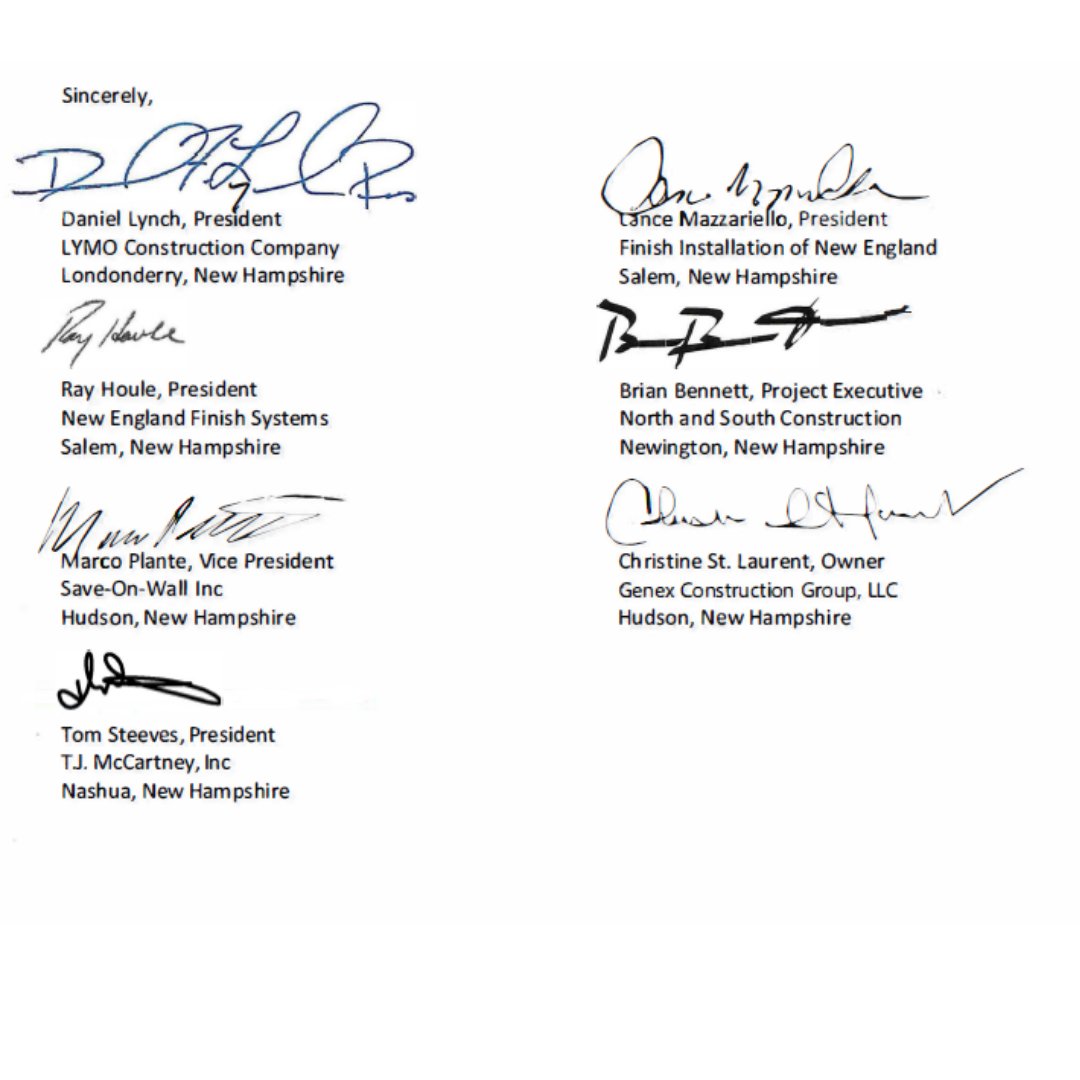 As members of the #NH business community &amp; signatory contractors with the Carpenters union, we are writing to express our strong opposition to Senate Bill 61, the so-called “Right to Work” bill that is supported by Governor Sununu &amp; under consideration in the legislature #rtw #1u