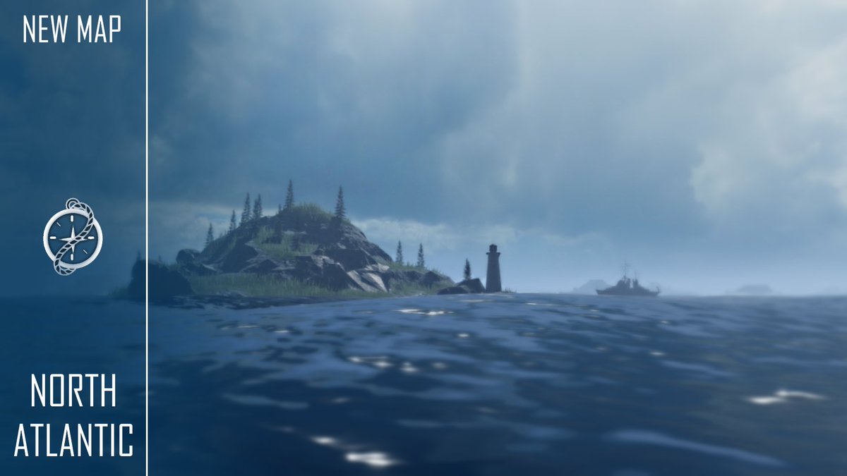 Iron_Seas_RBLX's tweet photo. #Roblox #RobloxDev 
Map Reveal monday! ⚓ A new map for Iron Seas will be revealed every monday, starting this week with North Atlantic! 🌊

Based in the atlantic ocean wtih huge open waters and tall island formations, the map is perfect for long ranged artillery combat. 🚀 https://t.co/ZBXcW26Xo6