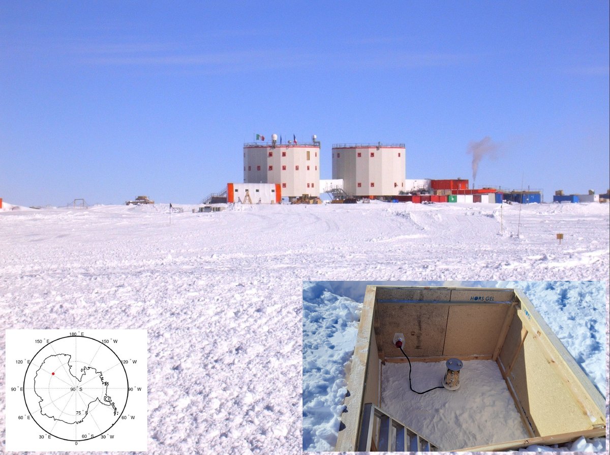 Crediti: Domenico Di Mauro - PNRA Programma Nazionale di Ricerche in Antartide - IPEV Institut Polaire Français Paul-Émile Victor (collage)