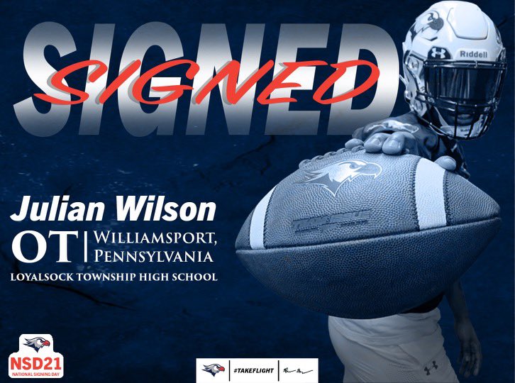 🚨🔵Welcome To The Nest🔵🚨

📝 - Julian Wilson
🏈 - Offensive Tackle
🛣 - Williamsport, Pennsylvania 
🏢 - Loyalsock Township High School