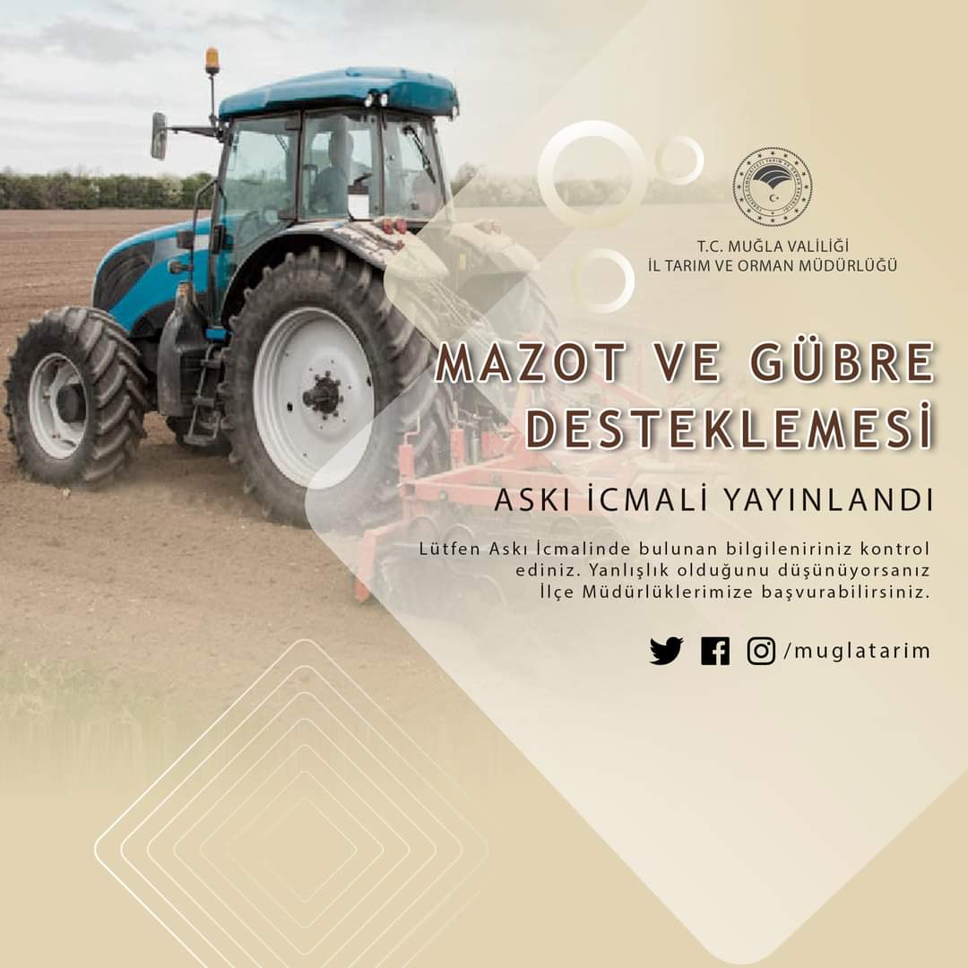48tarim's tweet photo. Değerli Üreticilerimiz;
Mazot ve Gübre Desteklemeleri Askı İcmallleri Yayınlandı 👇👇👇👇
Aşağıda Bulunan Linkten Ulaşabilirsiniz.
#birliktebaşaracağızMuğla
@barissaylak @muglatarim
https://t.co/lrGpXhTjtM https://t.co/F7r65VoNxH