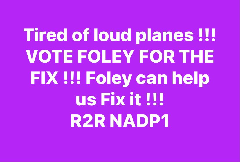ieeiusa's tweet photo. Tired of loud planes !!! VOTE FOLEY FOR THE FIX !!! Foley can help us Fix it !!! R2R NADP1 #FoleyforSupervisor #KatrinaFoley #Flip2Blue ๐บ๐ธ๐บ๐ธ๐บ๐ธ๐บ๐ธ https://t.co/FKfvGrIteg