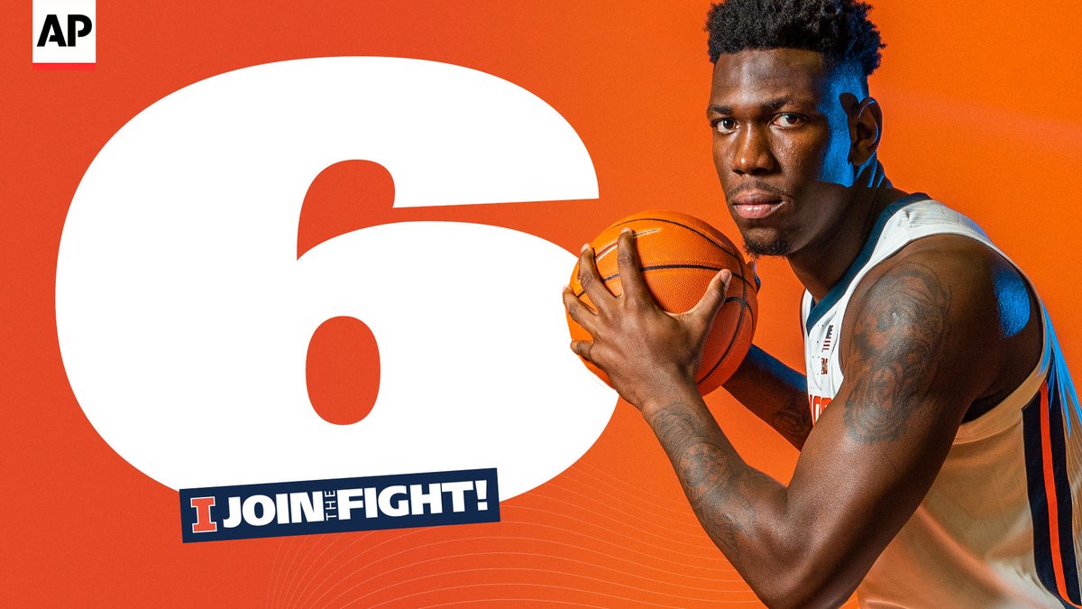 IlliniMBB's tweet photo. The #EveryDayGuys move up to No. 6️⃣ in this week's @AP_Top25! 

#Illini https://t.co/J2UbA8OCUK