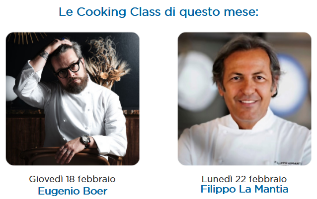 #FondazioneIeoCcm #cibosolidale
Continuano le #CookingClass
a sostegno della Ricerca con <a href="/Eugenio_Boer/">Eugenio Boer</a> e <a href="/FILIPPOLAMANTIA/">Filippo La Mantia</a> : 18 e 22 Febbraio
  partecipa.fondazioneieoccm.it/events/eventi-… 
@FondazIEOCCM #cibo #food
