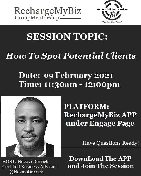 Getting back to the basics on this entrepreneurial question. Download the #RechargeMyBizApp to join us in the #GroupMentorship with <a href="/NdzaviDerrick/">Ndzavi Derrick .CBA</a>