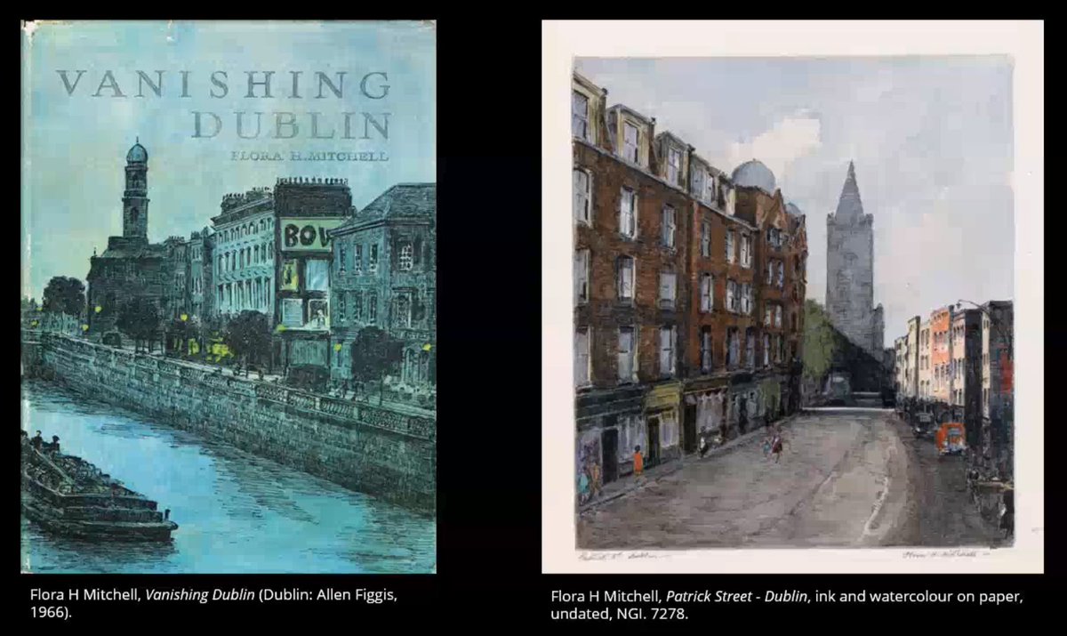 Concluding with Flora Mitchell, whose work is just so beautiful. Look at this astonishing ink & watercolour of Patrick Street  #WomanArtists