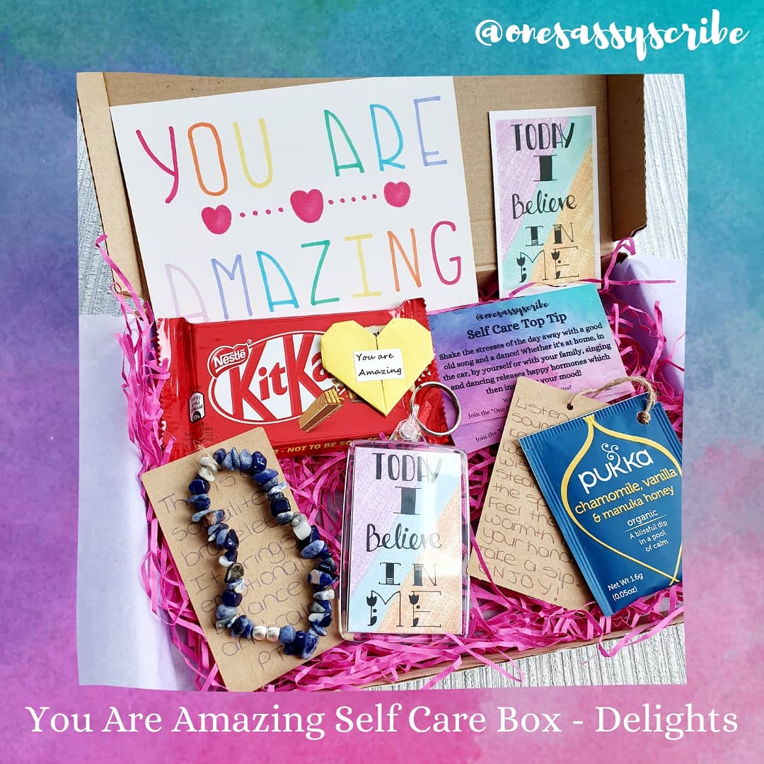 OneSassyScribe's tweet image. Well hello twitter! I thought I'd come and say hello and introduce my You Are Amazing Self Care Boxes even though there are only 3 left! #selfcare #selfcarebox