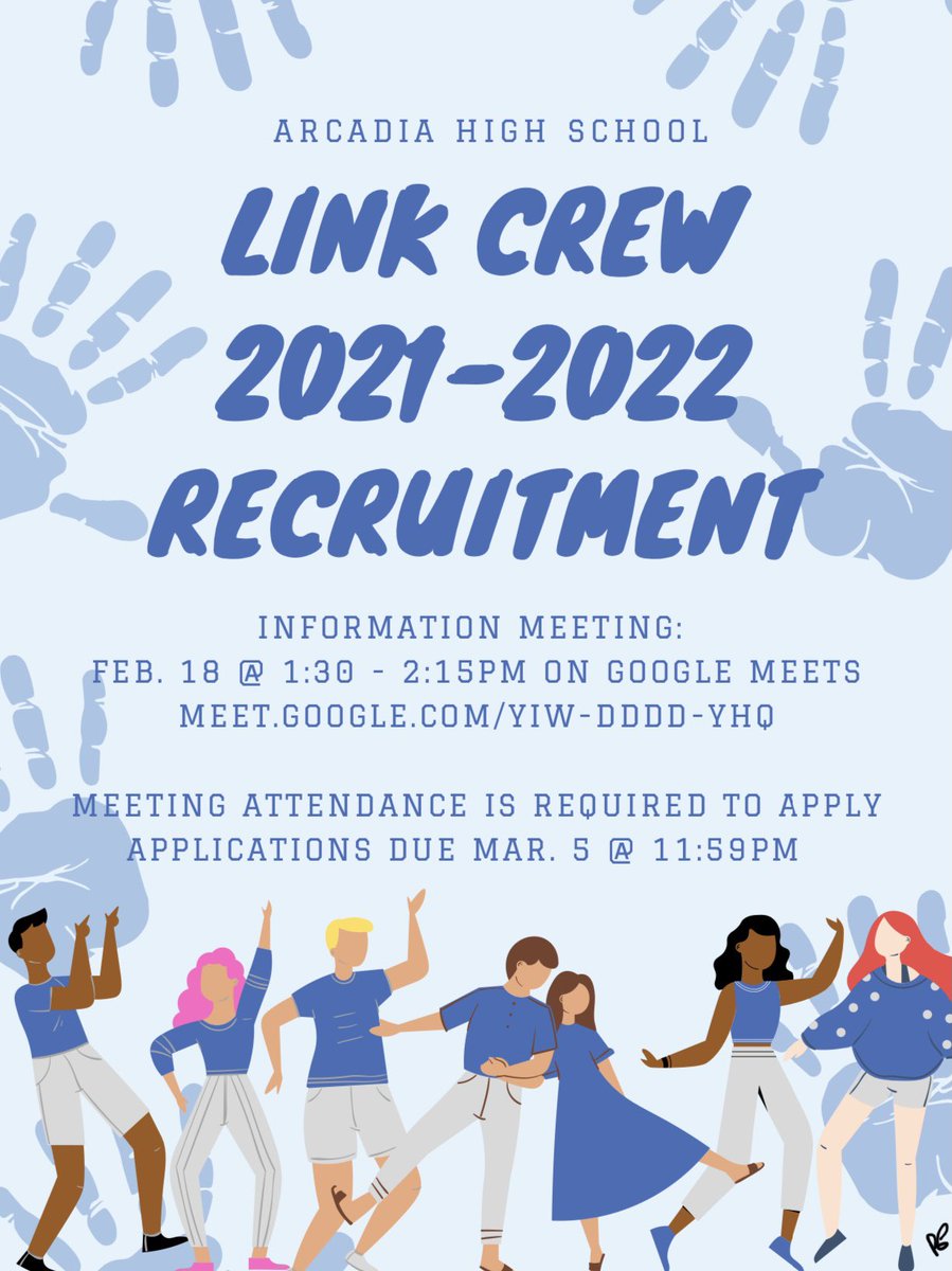 Calling all Sophomores and Juniors!! We encourage you to apply to be a part Link Crew, it’s an amazing organization where you can develop your leadership skills and get to know incredible people!! The mandatory informational meeting is on February 18, applications due March 5🥳🤍