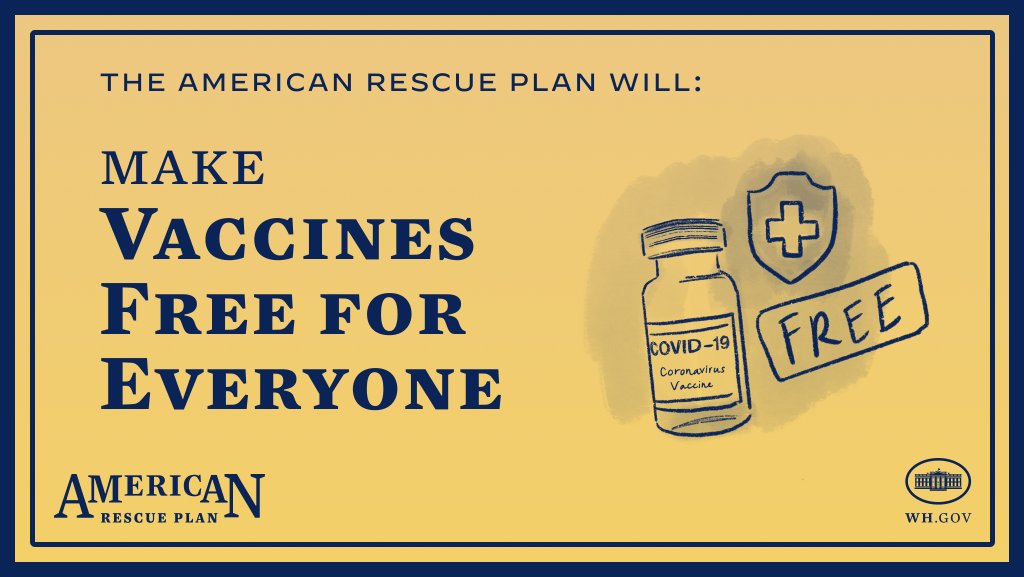 Making vaccines free and accessible for every American — that’s the American Rescue Plan.