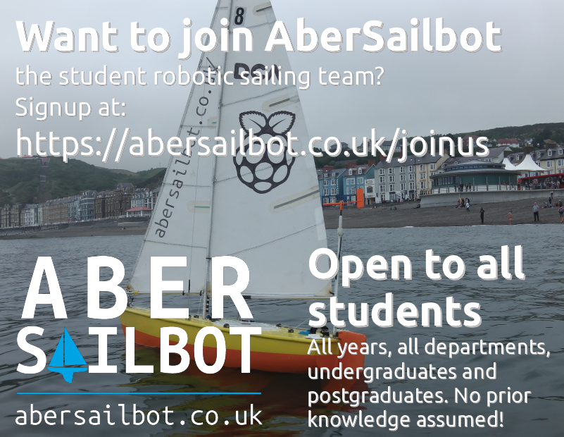 Are you a student at Aberystwyth University and interested in joining AberSailbot this year? Leave us your details at abersailbot.co.uk/joinus