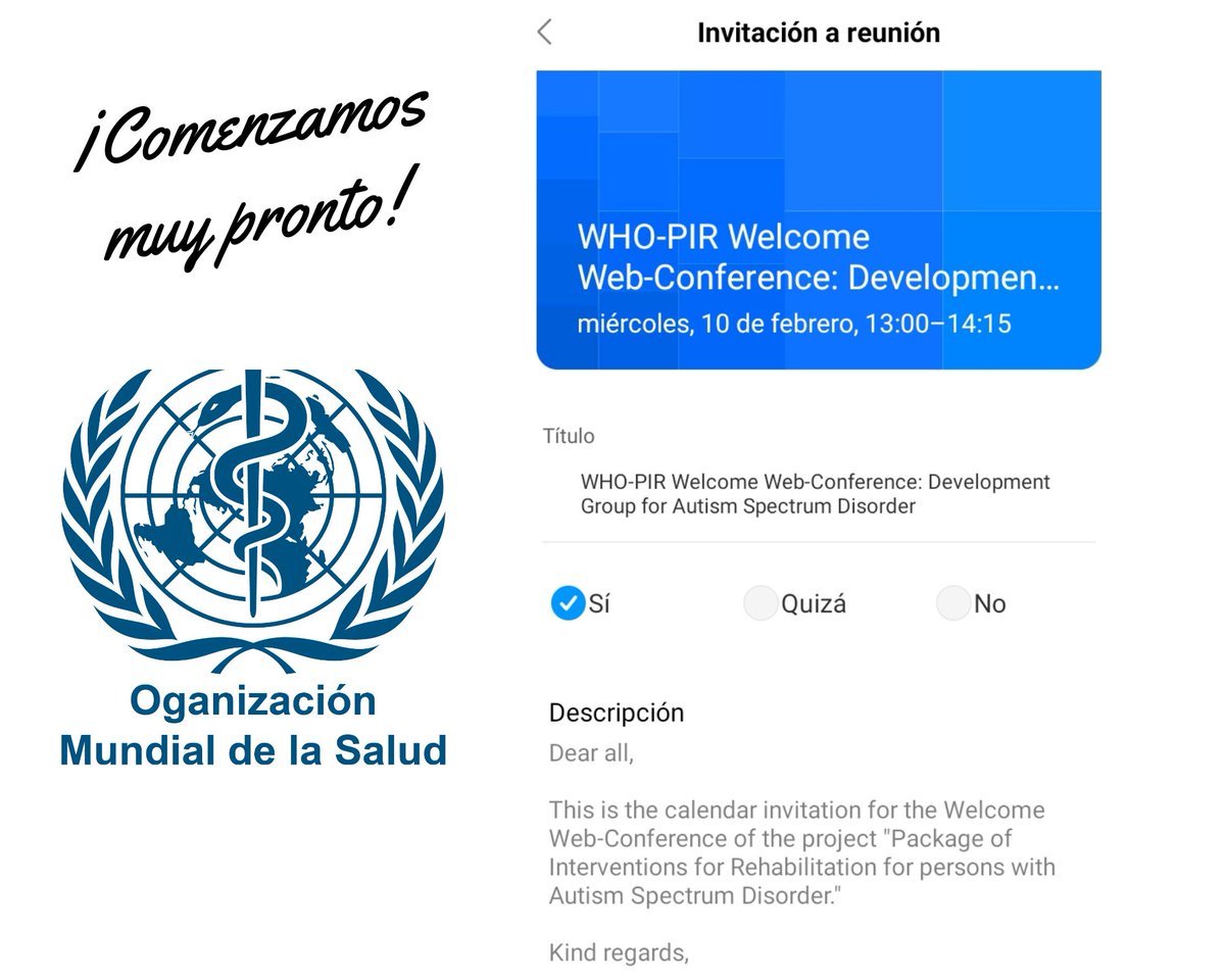 Con ganas y con ilusión de participar en nuevos proyectos. #salud #bienestar #rehabilitación #alianzas #tea #oms #recursos #políticas #presupuestos #terapias #música #arte #comunidad #regulación