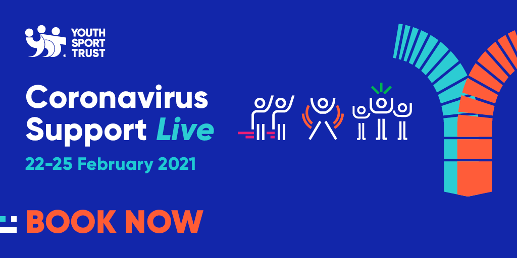 YouthSportTrust's tweet photo. We don't want any school to feel like they're alone. We're delighted to bring you #Coronavirus Support Live - a week of virtual, free to access CPD sessions for teachers and senior leaders taking place later this month. Find out more and book ➡️  https://t.co/ykHwixIn59 https://t.co/4XYf2kUSh6