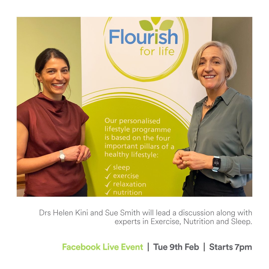 Our Flourish Doctors, Dr Helen Kini &amp; Dr Sue Smith are holding a Facebook Live Event on how to Flourish from lockdown and create your Lifestyle Prescription.  Tuesday 9 Feb 2021 at 7pm 
facebook.com/flourishforlif…
