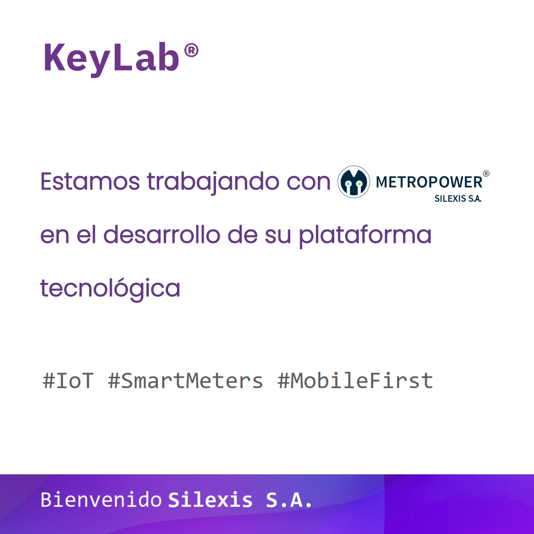 KeyLabOk1's tweet image. Estamos encantados de darle la bienvenida como nuevo cliente a Silexis S.A.
¡Gracias por elegirnos!
#IoT #SmartMeters  #MobileFirst