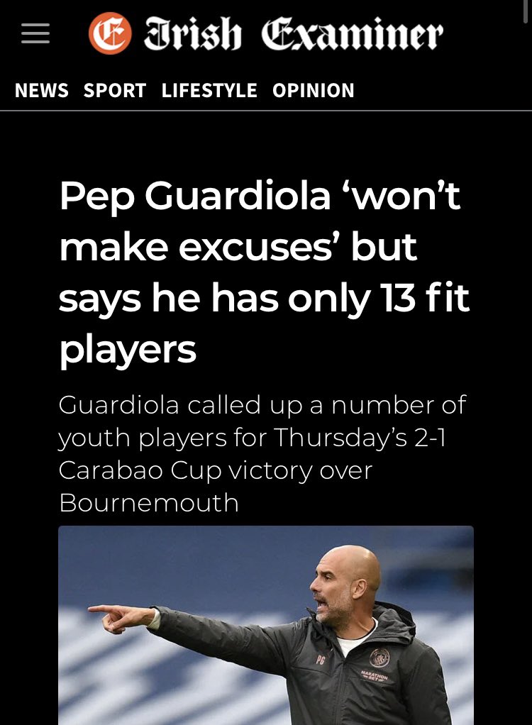 Only 13 fit players?