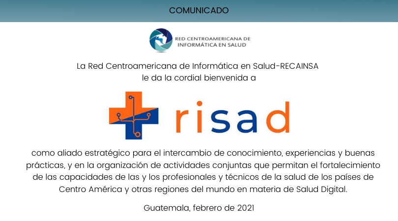 RECAINSAnetwork's tweet photo. La @RECAINSAnetwork  le da la más cordial bienvenida a la RISAD como aliado estratégico para la promoción y fortalecimiento de la salud digital en América Latina.

¡Juntos y juntas somos más fuertes!

#Comunicado #SaludDigital #colaboracion #Networking #RECAINSA #RISAD https://t.co/22mAMfnv8i