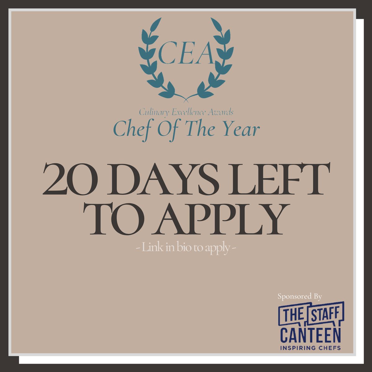 𝟚𝟘 𝔻𝕒𝕪𝕤 𝕋𝕠 𝔾𝕠
▪️
We have had some great dishes entered so far, but remember chefs you still have 20 days to enter your dishes 
▪️
▪️
#food #chef #chefathome #foodie #foodblogger #competition #yummy #tschefoftheyear #TastingSpoon <a href="/CanteenTweets/">The Staff Canteen</a> <a href="/thestaffcanteen/">The Staff Canteen</a>