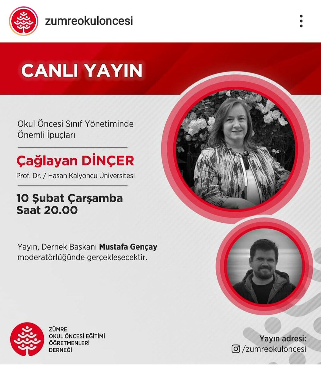 Sınıf yönetimi konusunda önemli ipuçlarını Prof. Dr. Çağlayan Dinçer Hocamızdan dinleyeceğiz. Canlı yayına hepinizi bekliyoruz 💐 <a href="/TurkayDereli/">Türkay Dereli</a> <a href="/snrbuyukozturk/">Şener BÜYÜKÖZTÜRK</a> <a href="/cdincer63/">Çağlayan Dinçer</a> <a href="/serminmetinn/">Şermin Metin</a>