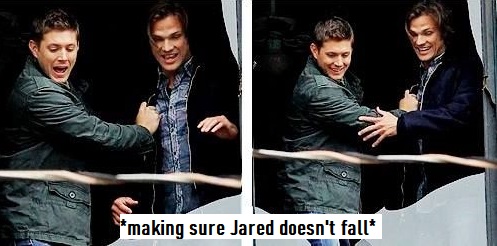 Jensen Ackles and Dean Winchester both have such a big brother personality. The one who gives this calm, who you know that will be there, that will take care of you. The responsible one. They have this protector-vibe that never fails melting my heart.Jensen        Dean