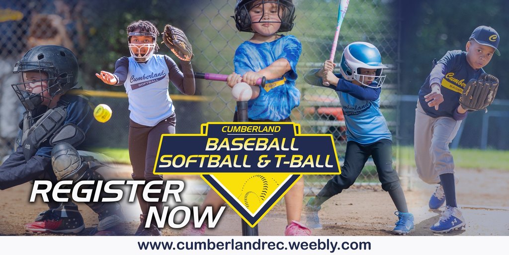 Registration is now open for youth league-
baseball, softball &amp; T-Ball registration is open for SPRING 2021.
cumberlandrec.weebly.com
Questions-tgilliam@cumberlandcounty.virginia.gov