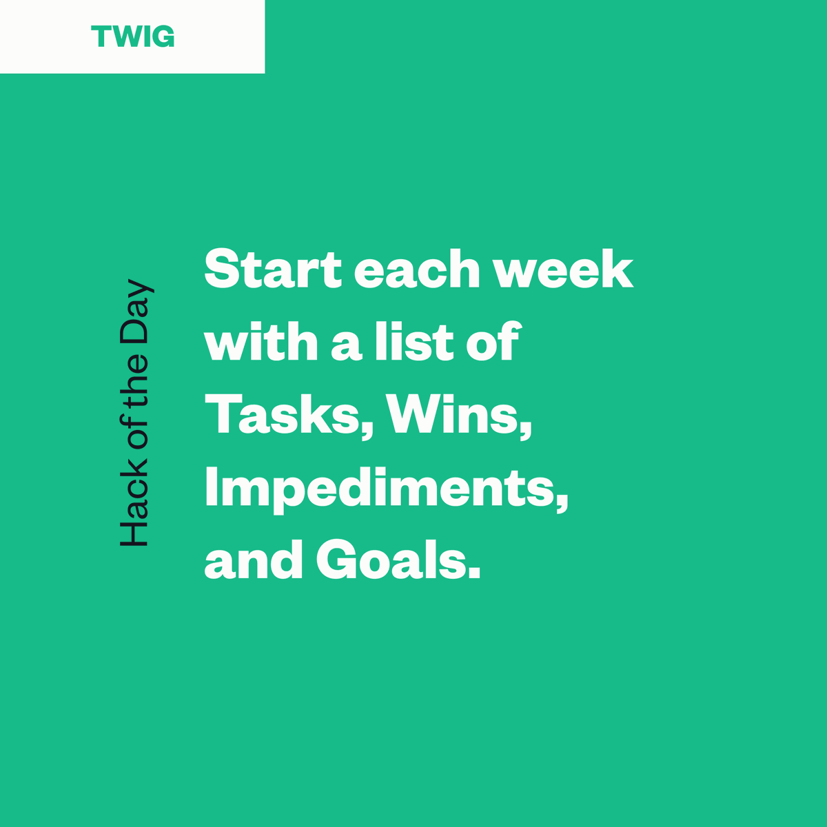 GoodAndGoldMKTG's tweet photo. Want to kickstart your week? Around here, we use the TWIG method: Each Monday, everyone on the G&amp;G team shares their major Tasks for the week, Wins from the previous week, current Impediments, and Goals to keep in mind. It's a great way to set the pace for a productive week! https://t.co/RM87GFdylQ