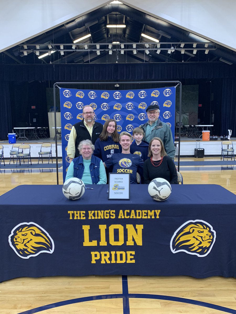 TKAFlorence's tweet photo. So proud to announce that Trotter Scearce has committed to play soccer for the Coker University Cobras! #4EverALion https://t.co/TVwtUUwW2t