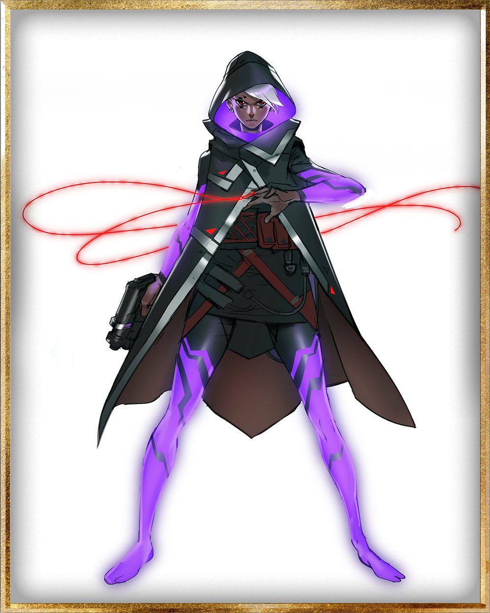 PlayOverwatch's tweet photo. #FromTheVault: Sombra went through a drastic evolution from first concept to in-game hero. She was originally called Omniblade, a Japanese woman with a love of street fashion and throwing daggers.

✏️ Arnold Tsang
🗓️ 1994

#Blizz30 https://t.co/efZ1ItKSjC