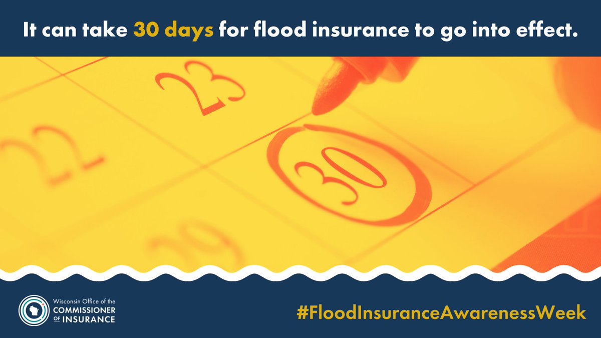 wisconsinoci's tweet photo. Why is #FloodInsuranceAwarenessWeek in February? Because some flood policies have a waiting period before they take effect. Don't wait for the spring rains to get covered. Call your insurance agent or visit https://t.co/jWaHFiImWf today to learn more. https://t.co/OQqYK48XQc