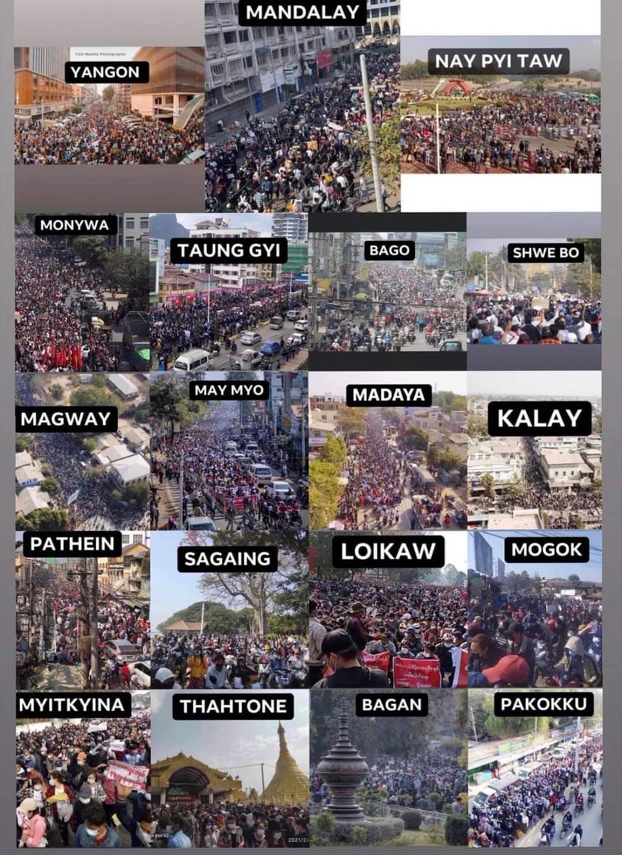 The biggest thing that dictators are afraid of and what makes their knees tremble is demonstrations in the streets.  Yes,they are scared when you take to the streets.Keep it up!Fight on!You will win!Democracy will win!Because you are the majority!🇲🇲#FightForDemocracy #SaveMyanmar
