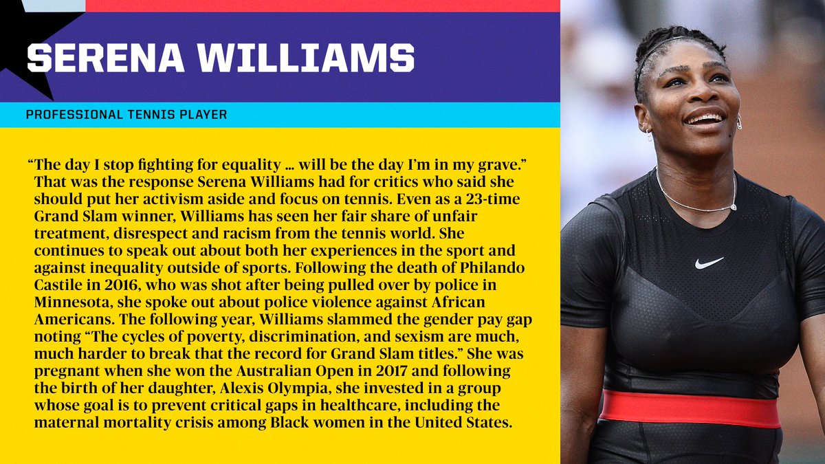 "The day I stop fighting for equality ... will be the day I'm in my grave." — @serenawilliams  #BHM   x  #BlackHistoryAlways