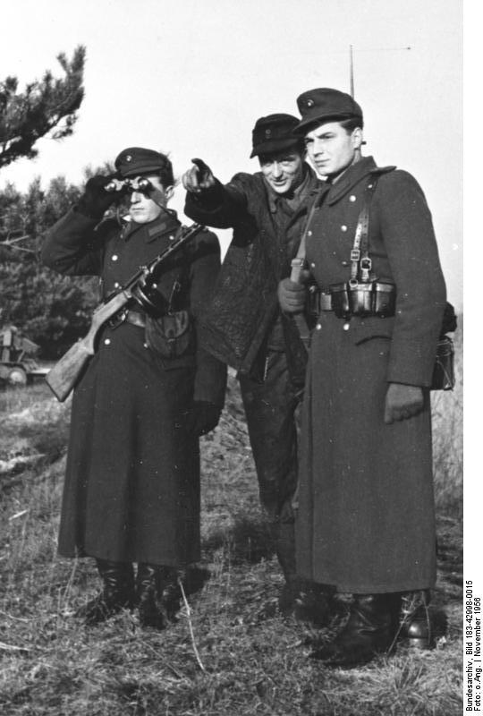 Deutsche GrenzpolizeiBetween May 1952 to June 1953, the German Border Police were temporarily taken from the Ministry of the Interior & placed under the command of the MfS. After 1961, the DGP became the Grenztruppen der DDR in the NVA- the MfS still had their informers however.