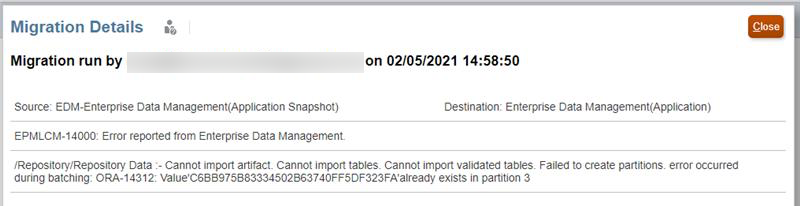 Oracle_Barbie's tweet photo. No new updates/features to #EDM in 21.02, however there are some bug fixes; including the migration error when importing a snapshot (see attached) ORA-14312.

#EDMCS #oraclEPM @OracleERPCloud #oraclecloud https://t.co/fUJGgw7dZU