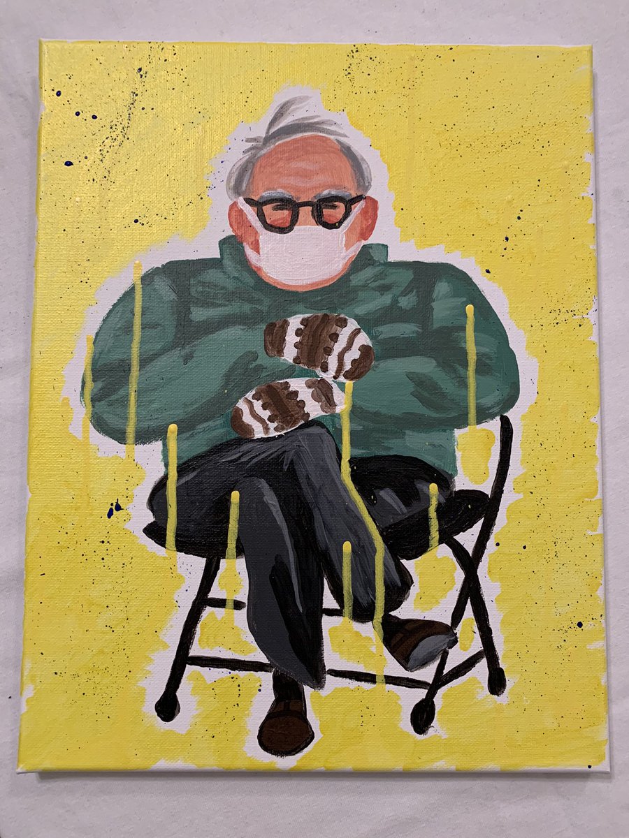 SeanTheButler's tweet image. My latest paint night outcome! #taytayski #bernie #art #yyc #artist #gay #lgbt #paint #paintnight #Berniememes