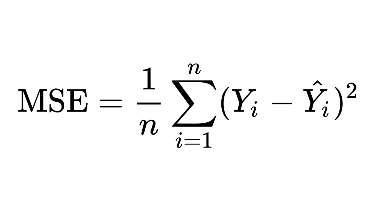Machine Learning Formulas Explained This is the formula for Mean Squared Error (MSE) as defined in WikiPedia. It represents a very simple concept, but may not be easy to read if you are just starting with ML.Read below and it will be a piece of cake! Thread 